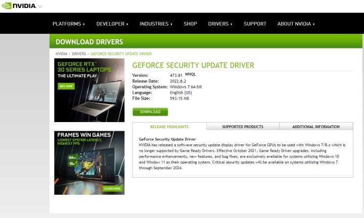 NVIDIA, Windows 7 ve Windows 8 için yeni GeForce sürücüsü yayınladı