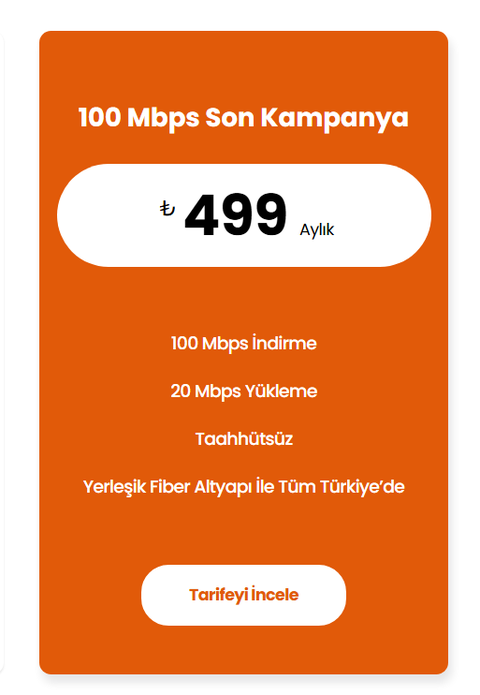 Taahhütsüz İnternet Tarifeleri (Tt Altyapıdan)