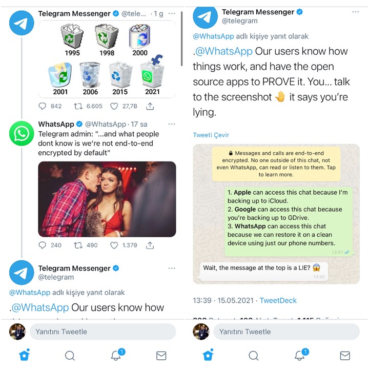 WhatsApp ve Telegram sosyal medyada kavgaya tutuştu
