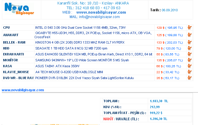  1400 TL SİSTEM TAVSİYESİ YARDIM