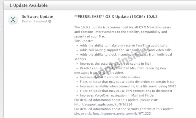 Apple, OS X 10.9.2 çok yakında yayınlanıyor