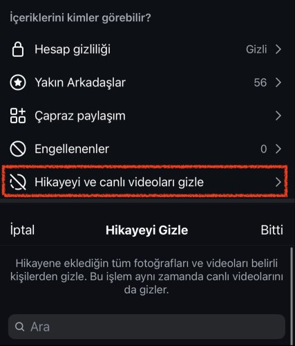 Instagram'da hikaye nasıl gizlenir? İşte story gizleme yolu