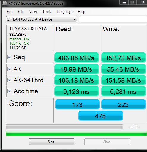  Team Xtreem S3 120GB AS SSD Benchmark - ATTO ve CrystalDiskMark Değerleri