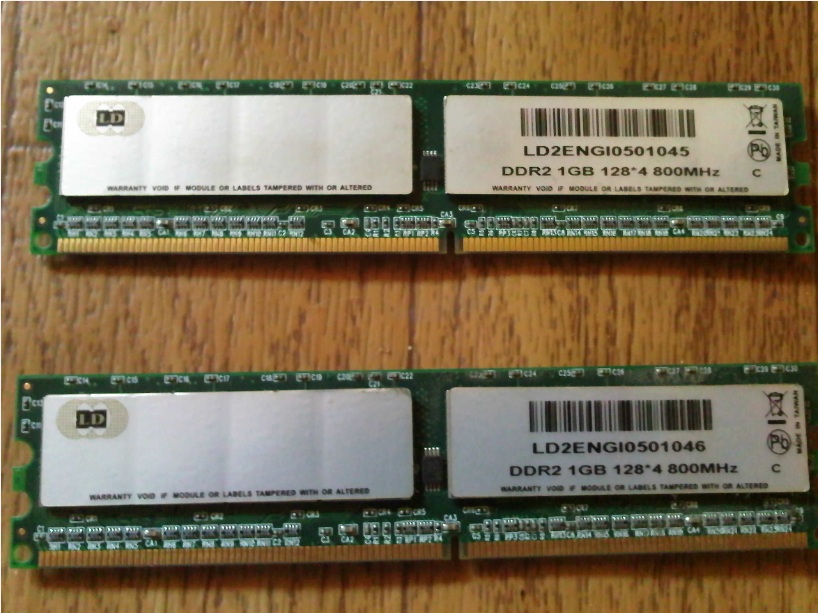  Sudan ucuz OEM DDR2 2x1gb