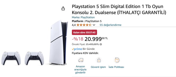 Amazon’da bu defa çift kollu PS5 Slim 1 TB indirime girdi!