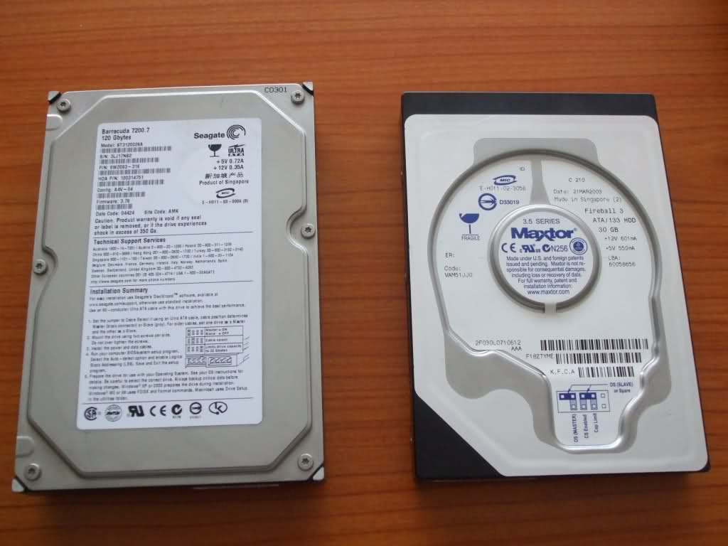  Maxtor 30 GB | Seagate 120 GB IDE Hard Diskler