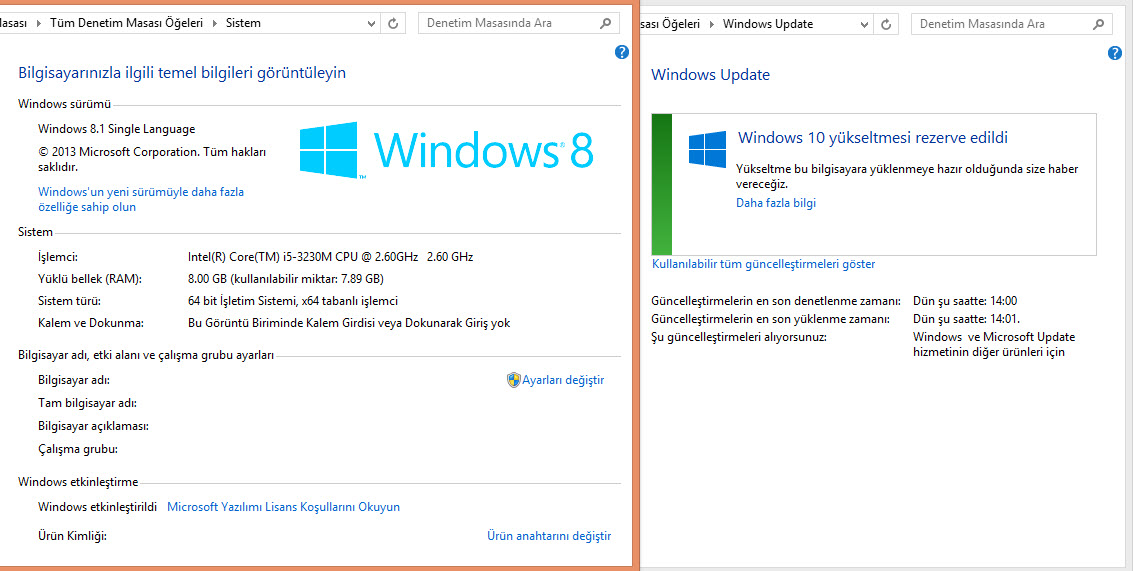  Windows 10 rezerve yapanlar Windows 8-8.1 Orjinal kullananlar kaç kişiyiz resimler ile destekleyelim