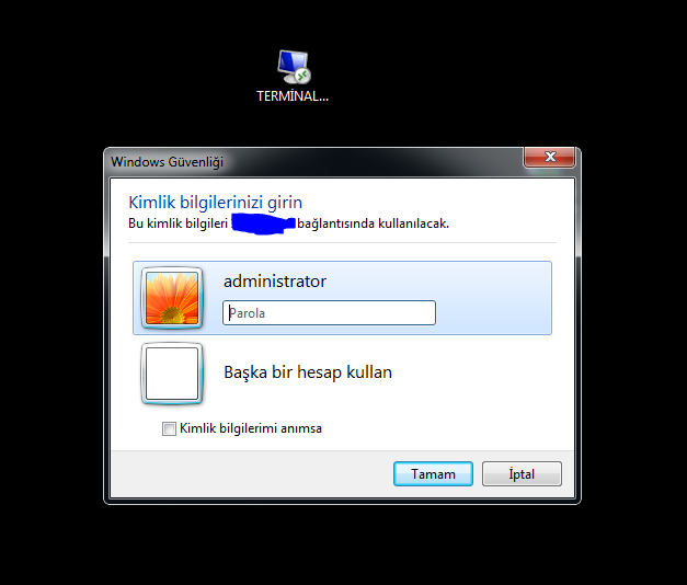  Uzak Masaüstü Parola Sorunu