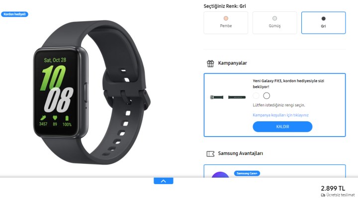 Samsung'un yeni akıllı saati Galaxy Fit 3 Türkiye'de satışa çıktı