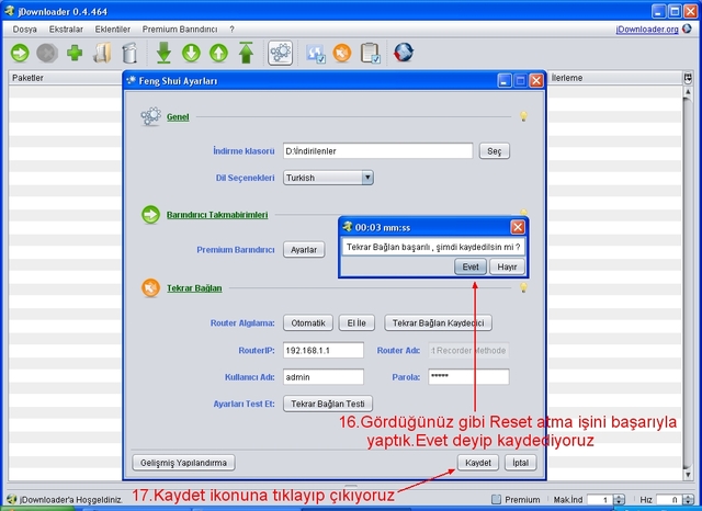  Jdownloader İle Otomatik Reset Atarak Beklemeden Link İndirme / Resimli Anlatım