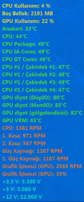  HD6970 Temizlikten kaynaklanmayan GPU ısısı