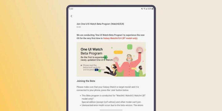 Galaxy Watch 5 ve 4 modelleri, One UI Watch 6 'beta' güncellemesini almaya başladı