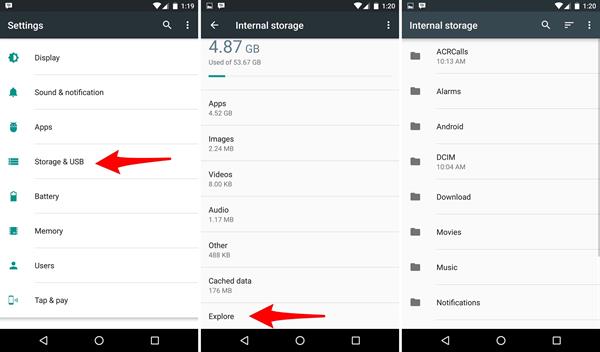 Android 6.0 Marshmallow sürümünde Dosya Yöneticisi'ne nasıl erişilir?