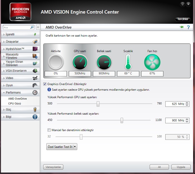  AMD Overdrive Yardım