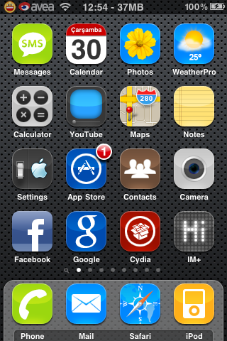  İphone Menü Ekran Görüntüsü (Screenshot)