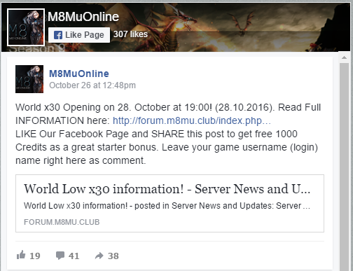  [AD] M8Mu Club / Season 9 / Server LOW x30 Opening / October 28