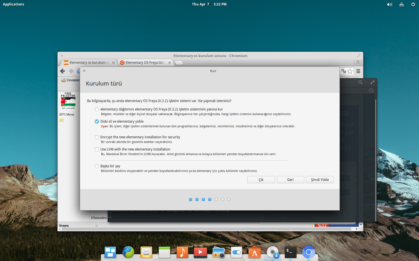  Elementary  os kurulum sorunu