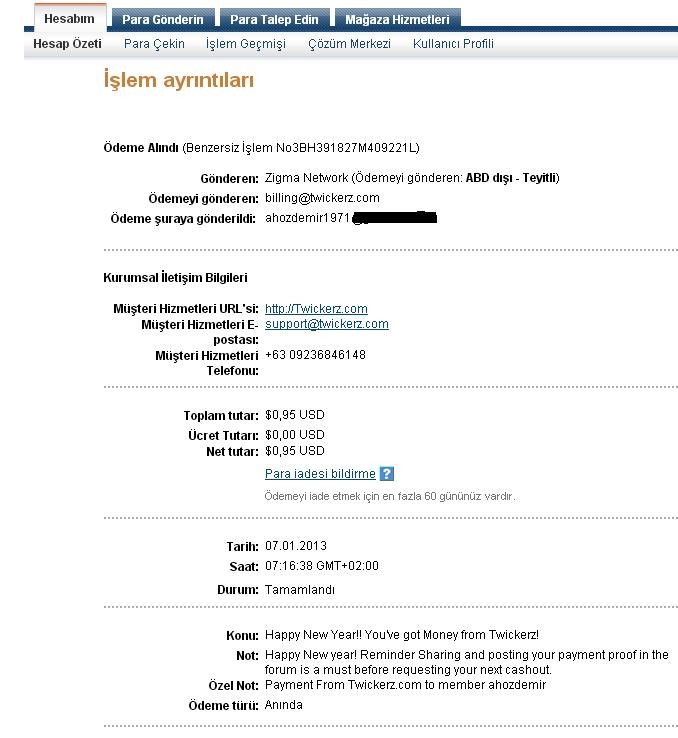  Ödeme Kanıtlı-TWICKERZ min. 0.10 cent!!  ve AYUWAGE ile günde 1 dolar