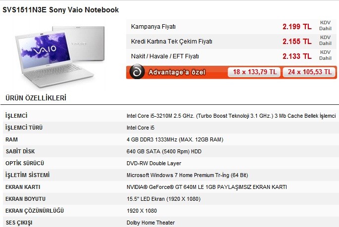  i7 Full Sistem 1750TL