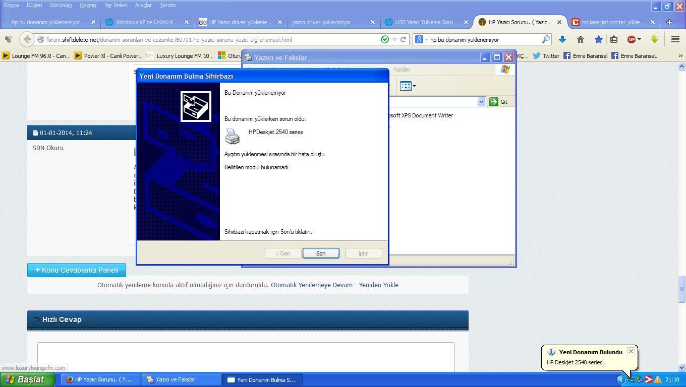  HP 2545 Yazıcı Kurulum Sorunu