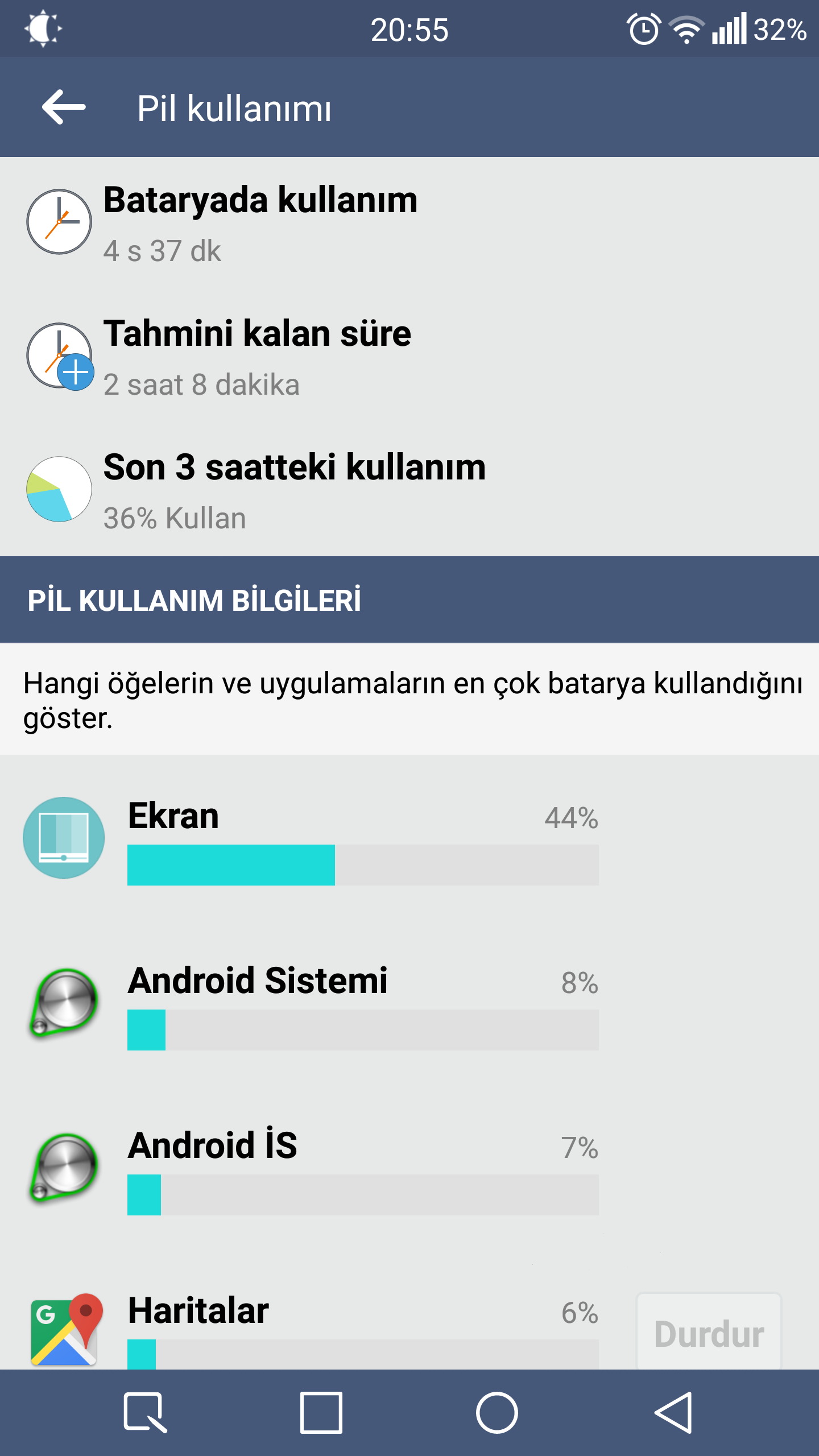  LG G3 ile 6 Saatlik Ekran Zamanı Almak ( SOT 6 Hours )