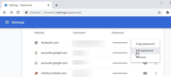 Google Chrome artık kayıtlı şifreleri düzenlemeye izin verecek