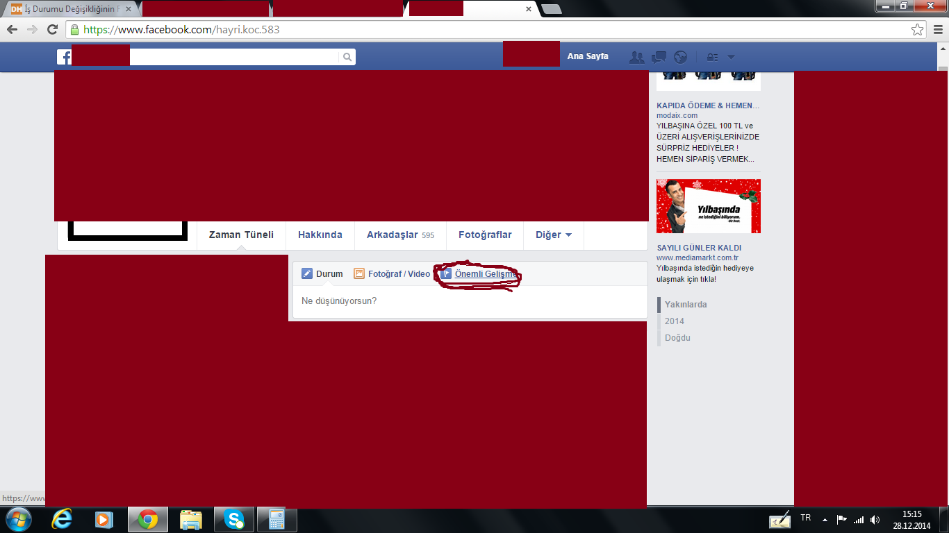  İş Durumu Değişikliğinin Facebook Anasayfasında Görünmemesi?