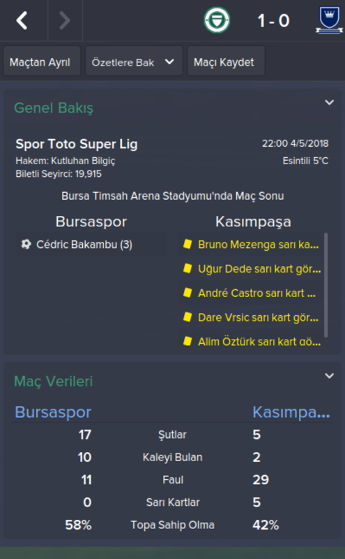  BURSASPOR (2017-2018 1.SEZON BİTTİ!!!)