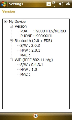  SAMSUNG OMNIA SGH-i900 'Yapılandırma ve Yazılım Destek'