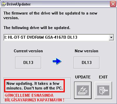  CD/DVDRom - CD/DVDRw - CD/DVDRam Yazılım Güncelleme ## Firmware Update Resimli Anlatım