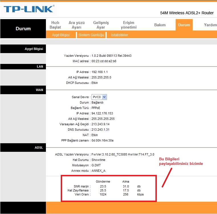  TP-Link td-w8961nd kablosuz 802.11n 4 port modem