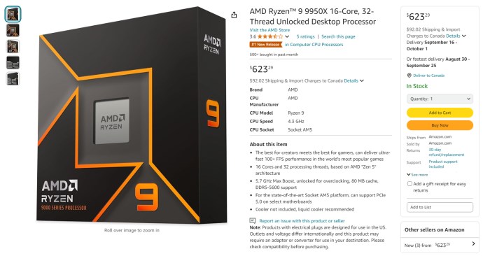 Çiçeği burnunda Ryzen 9950X ve 9900X şimdiden indirime girdi