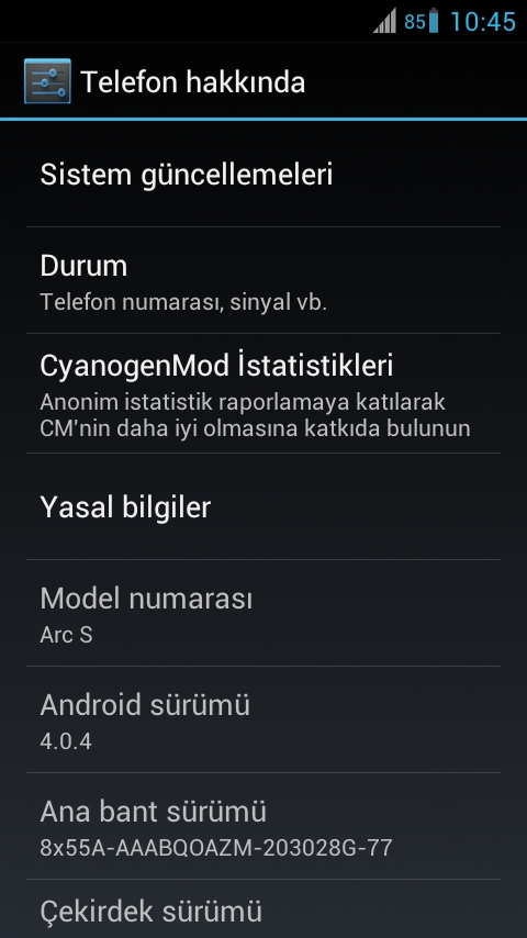  XPERIA ARC S (LT18i) Tavsiye Rom