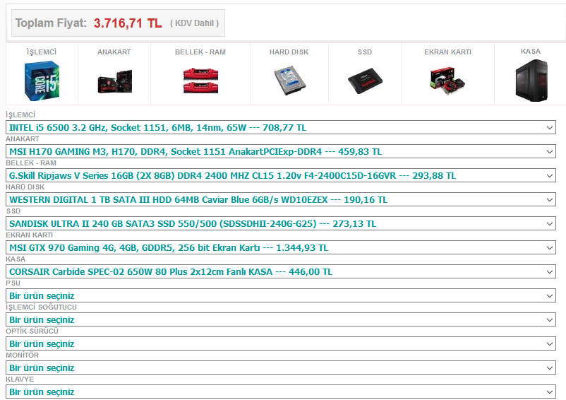  3000-3500 TL Sistem Tavsiyesi