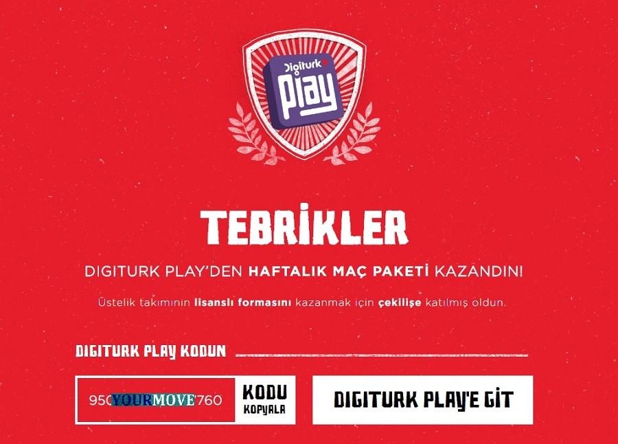 Coca Cola ile Digiturk Play Süper Lig Haftalık Maç Kodu (Resimli Anlatım)