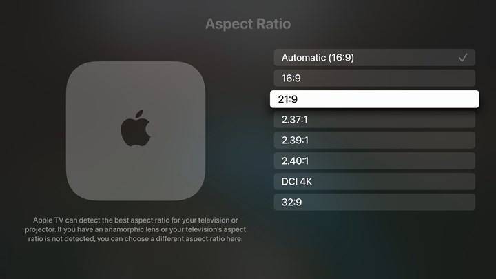 tvOS 18.2, Apple TV'ye yeni görüntü oranları getiriyor