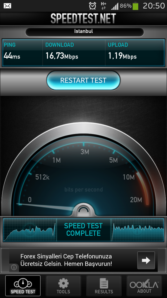  MobilPlus Çift Taşıyıcılı (43,2 mbps) internet 81 ilde Avea ile..