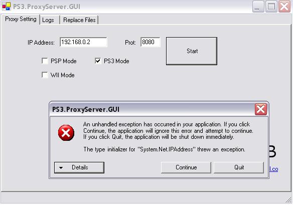  PS3 ProxServer hatası