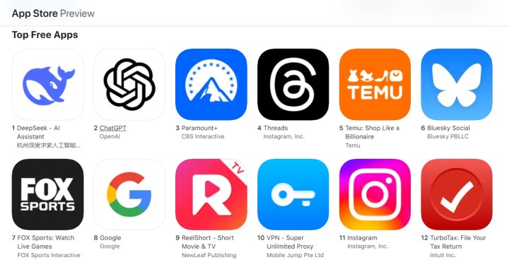 Çinli yapay zeka asistanı DeepSeek, App Store'da zirveye yerleşti