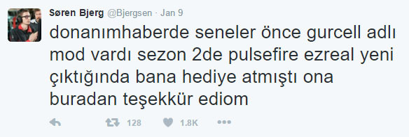  Bjergsen'den Gurcell beye teşekkür tweeti