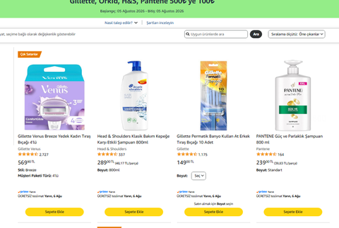 Amazon TEMEL TÜKETİM & GIDA & TEMİZLİK ve KOZMETİK ÜRÜNLERİ FIRSATLARI
