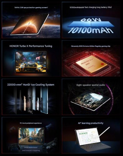 Honor Pad GT ekran, işlemci, batarya özellikleri