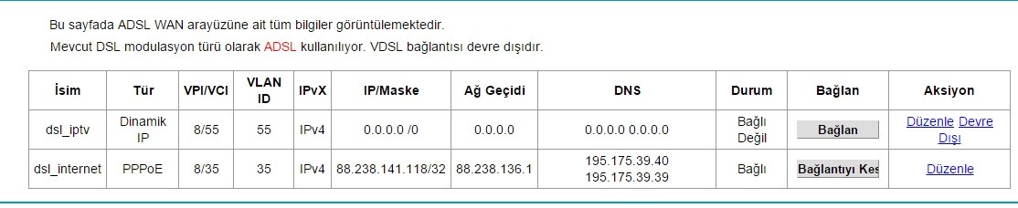  Modemim vdsl den adsl e geçti hızım düştü acil yardım