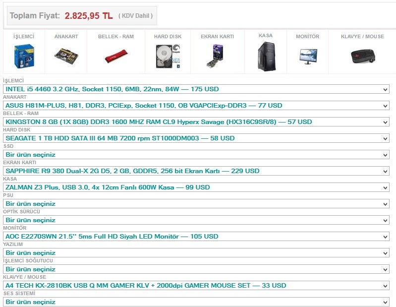  2700-2800 tl oyun için toplama bilgisayar önerisi ( monitor-klavye-kulaklık dahil )