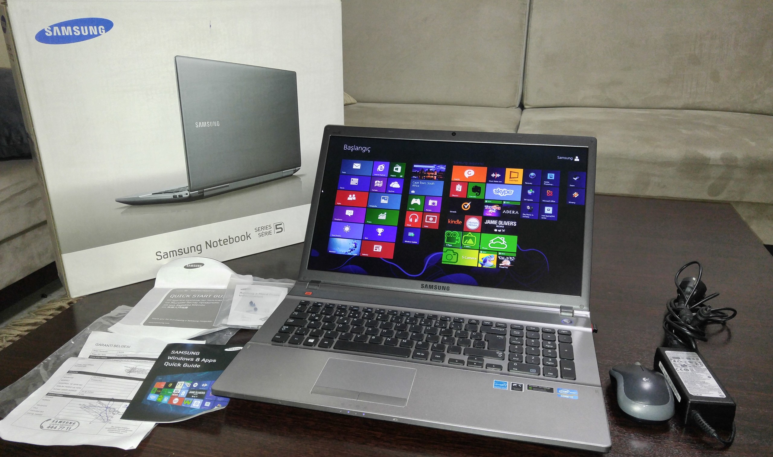 SAMSUNG ATIVBOOK, İ7 3630QM, 8GB RAM, 750GB HDD, GT630M