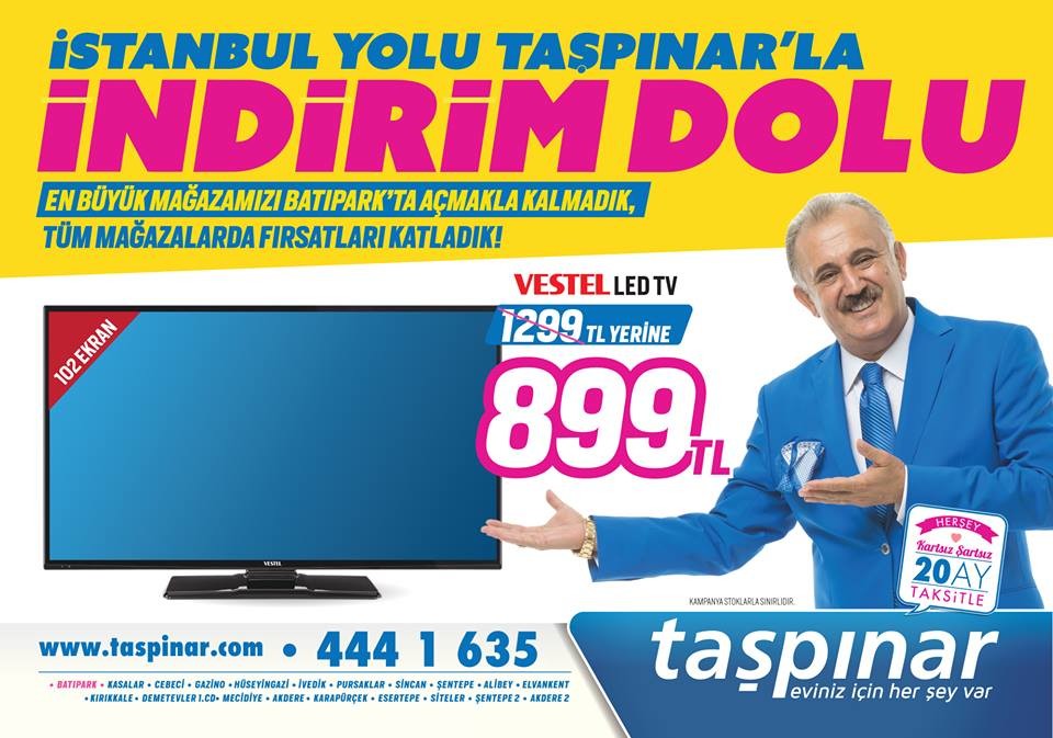  899 TL YE VESTEL 40 İNC LED TV FULL HD TAŞPINAR - 40 FA5050 -