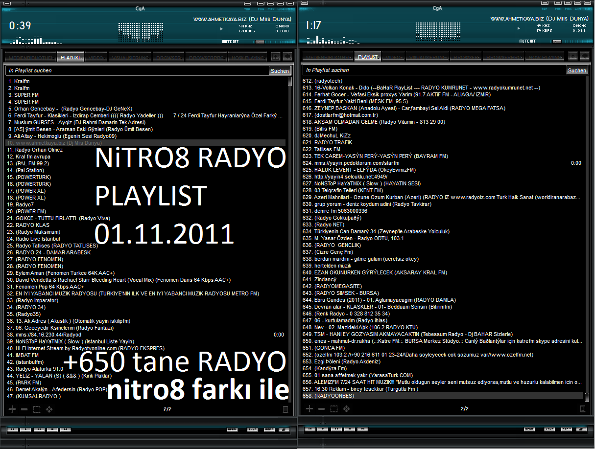  NiTRO8 WINAMP Radyo Playlist 01.11.2011 +++650 TANE RADYO SÜPER PAYLASIM!