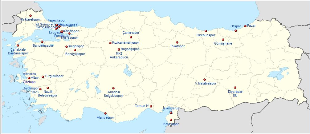  TFF 2.Lig Grupları 2013-2014