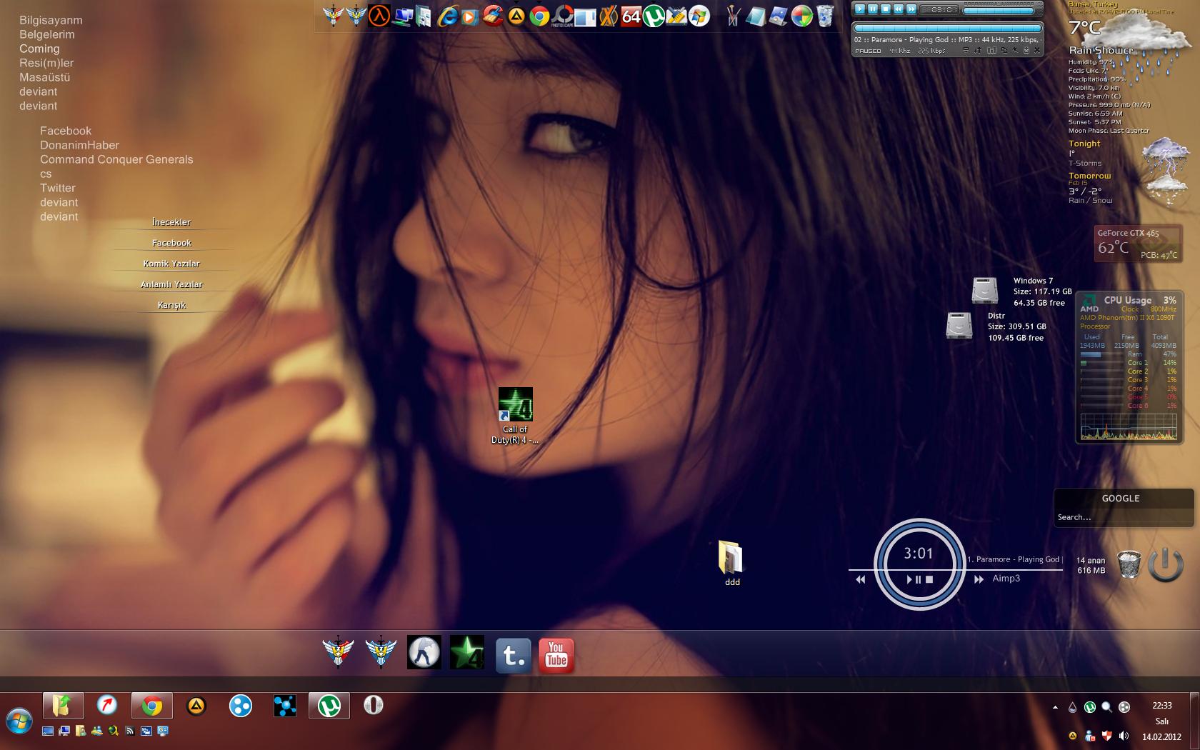  Rainmeter kullanma kılavuzu ve Temaları.