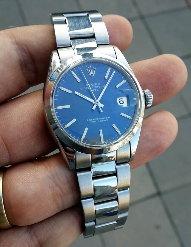  Rolex 1500 Date, Mavi linen kadran